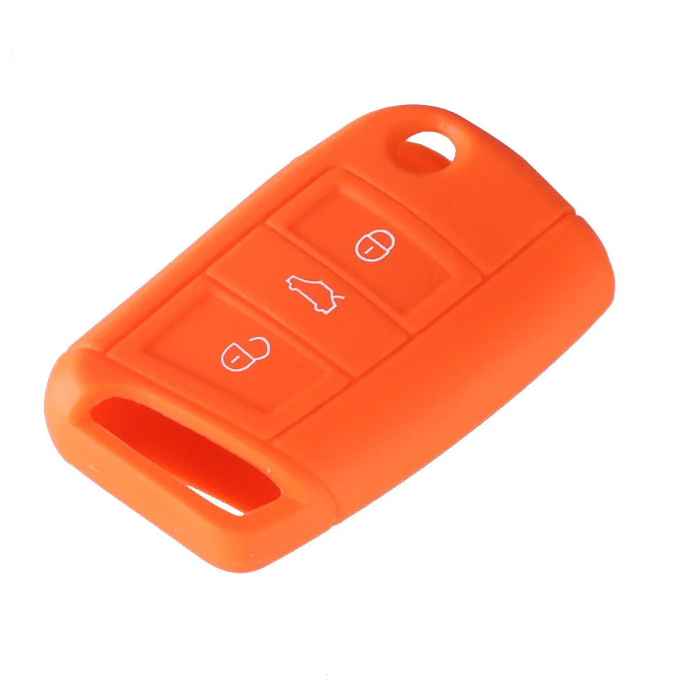 DANDKEY 3 кнопки силиконовый чехол для ключей от машины VW Polo Golf 7 Tiguan Skoda Octavia Kodiaq Karoq SEAT