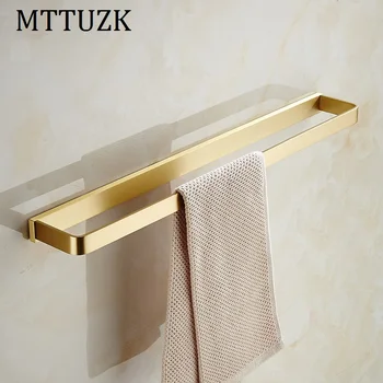 

Solid Brass Brushed Gold Square Towel Bar Towel Ring Bathroom Towel Holder Chrome Towel Rack Bathroom Accessories