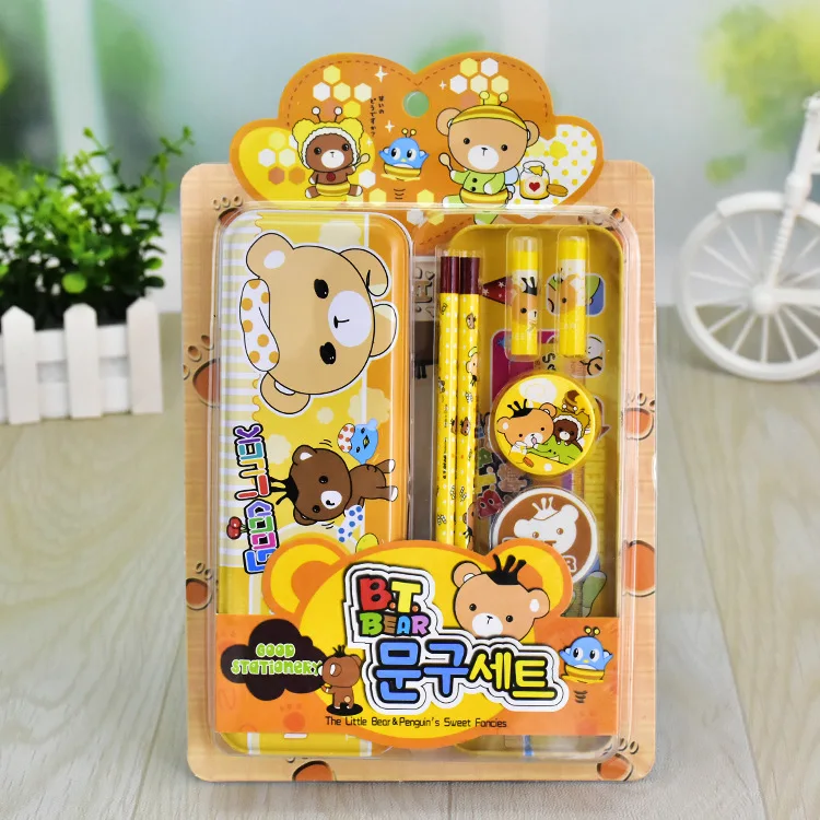 

7 In 1 Stationery Set Boy Girl Gift Box Creative Student Prize Learning Cartoon Cute Supplies Kindergarten Children's Day Gift