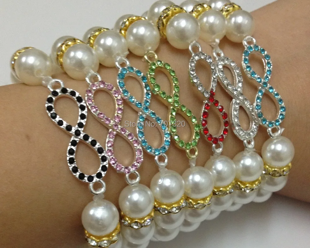 

10 bracelets/lot wholesale cheap promotion gift Handmade Jewelry resin pearl Beads Stretch Infinity Bracelets free ship