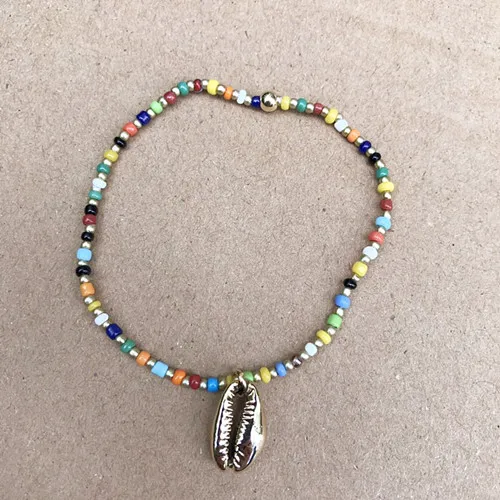 Богемный Браслет armbanden voor vrouwen, пара браслетов, эластичное Золотое семя, бусы, браслет в виде ракушки, набор, Женская повязка, ювелирные изделия heren - Окраска металла: 4