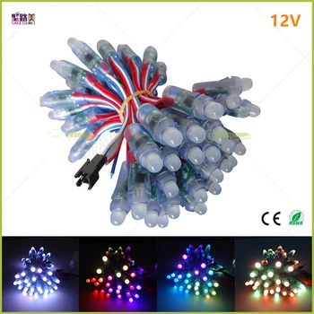 

50 pcs/lot DC12V WS2811 2811 IC 12mm RGB Led Module String Waterproof Digital Full Color IP68 LED Pixel Light