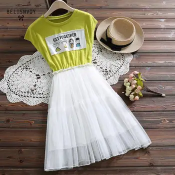 

Mori Girl Summer Dresse Women 2019 Fashion Sweet Vestidos Female Mesh Patchwork Sleeveless O-neck Femininos Vintage Dresses