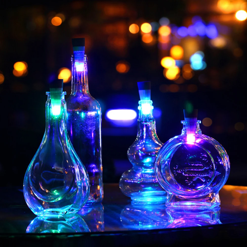 

Comtemporary Creative 4PCS LED Stopper Light Mini Portable USB Charging Night Lights RGB Color-Changing Bottle Light For Party