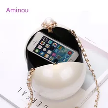Frauen Perle Abendtasche Mini Party Hochzeit Kupplung Geldbörsen Perle Acryl Handtaschen Runden Tasche Schulter Bolso Fiesta Noche