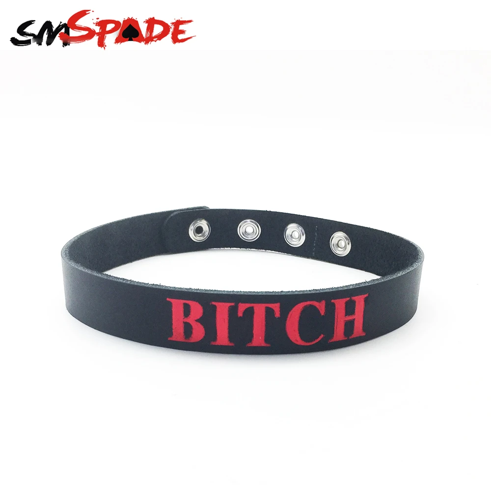 SMSPADE бондаж секс ожерелье SM игрушки из натуральной кожи в стиле панк БДСМ раб