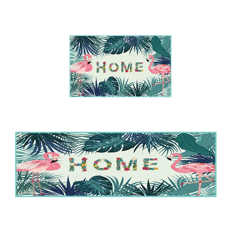 

2Pcs/Set Polyester+Rubber Slip-resistant Washable Entrance Doormat Floor Mat Kitchen Long Carpet Corridor Rug Welcome Mat