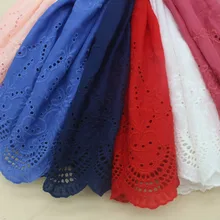 Хлопковая ткань 138 см кружевная ткань юбка с двусторонней вышивкой DIY Ткань Детская одежда домашний текстиль аксессуары