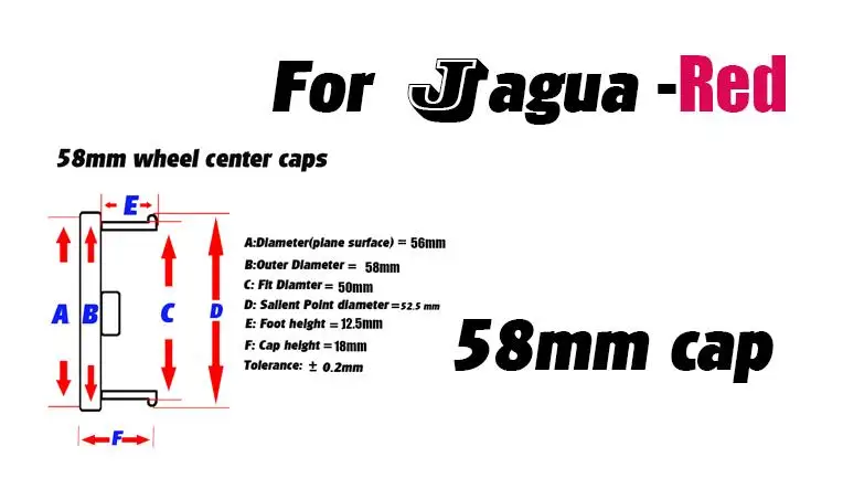 4 шт. эмблема Центральная втулка колеса автомобиля крышки R значок 58 мм для XJ XF XK X-TYPE колеса автомобиля центр крышки эмблема значок крышка - Цвет: 58mm Jagua red