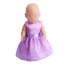 Кукла одежда модная фиолетовое вечернее платье подходит 43 см Детские куклы и 18 сапоги с меховой отделкой для девочек Аксессуары f108
