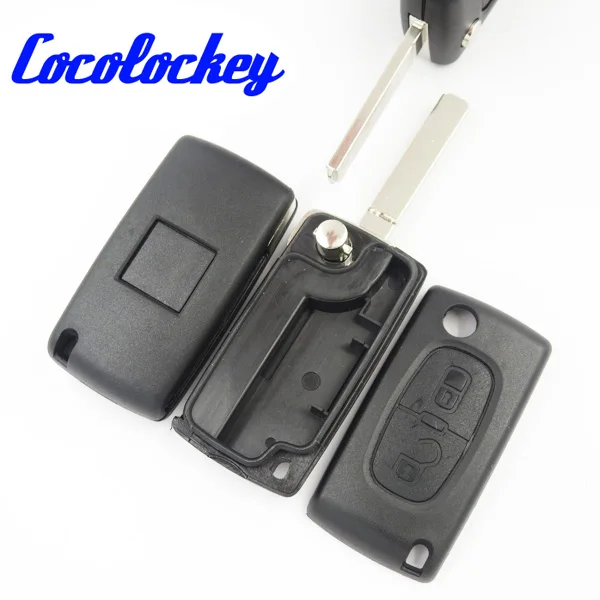 

Cocolockey Replacement Cover for Peugeot 207 307 407 308 607 3 Buttons Flip Remote Key Shell Case Fob CE0523 No Logo