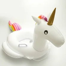 2017 New Baby Swimming Ring Unicorn Seat Inflatable Unicorn Pool Float Baby Summer Water Fun Pool Toy Kids Swimming float