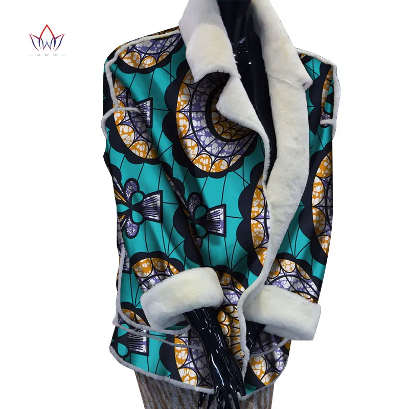 Зимнее женское пальто Африканский Топ пальто с мехом Африканский Воск Принт теплый оверсайз парка куртка для женщин африканская одежда WY3468