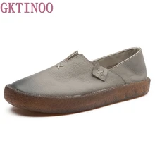 GKTINOO/дизайнерская женская обувь черного цвета на плоской подошве без застежки; женская повседневная обувь из натуральной кожи на плоской подошве; женская обувь ручной работы; лоферы с мягкой подошвой