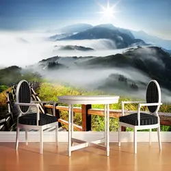 Пользовательские фото современные Обои фреска 3D горный природный пейзаж Фотография Искусство Настенная живопись гостиная спальня