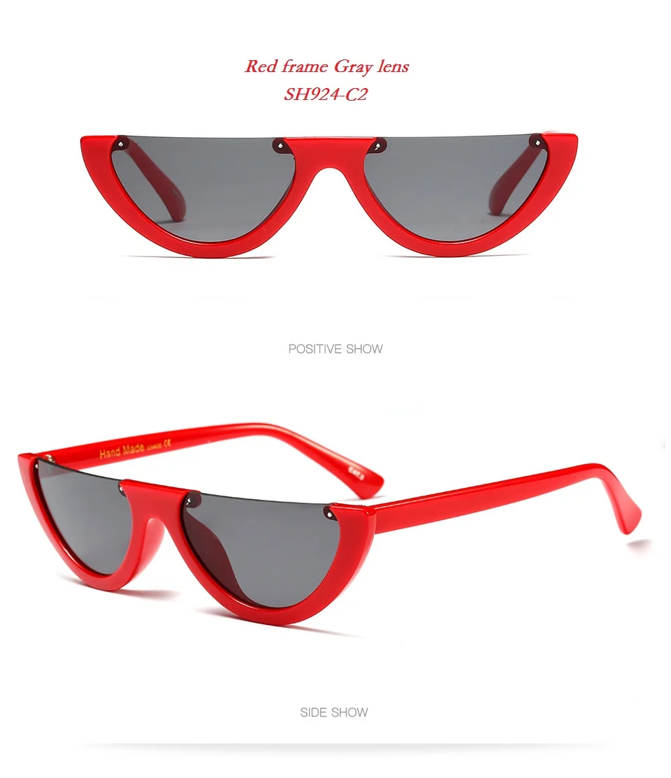 SOZO TU, модные трендовые женские и мужские солнцезащитные очки без оправы, фирменный дизайн, индивидуальные уютные оттенки, подходят ко всему, половина солнцезащитных очков Oculos - Цвет линз: SH924 C2