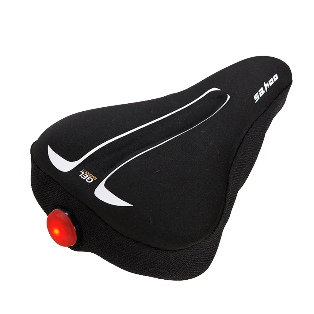 

Wide Big Bum Bicycle Seat Breathable Bicycle Saddle Seat Soft Mountain Bike Cushion Cycling Gel Pad Cushion Cover With Taillight