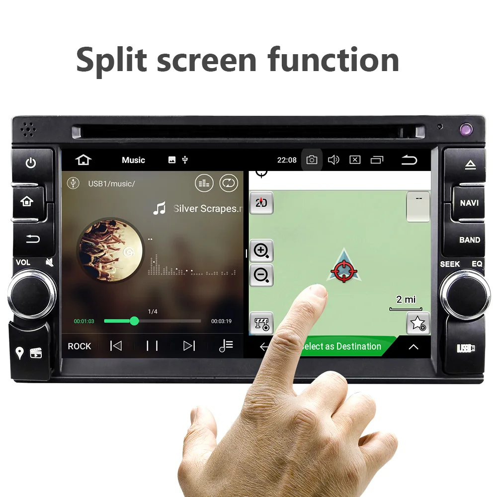 Универсальное мультимедийное радио Eunavi TDA7851 2 Din Android 9 0 4 + 64 ГБ GPS