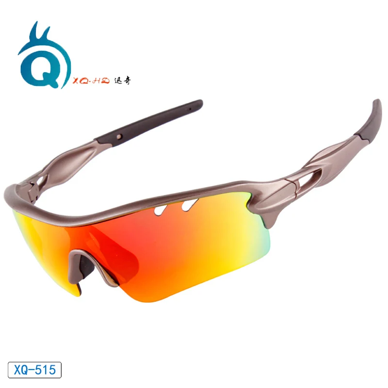 Новые спортивные поляризационные солнцезащитные очки мотоциклетные UV400 Защитные очки для езды на велосипеде, бега, спортивные очки 5 линз - Color: Gun Gray-frame Black