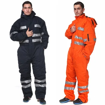 

Winter working coveralls insulated workwear men with hoodies work pants with reflective stripes mechanic work clothes