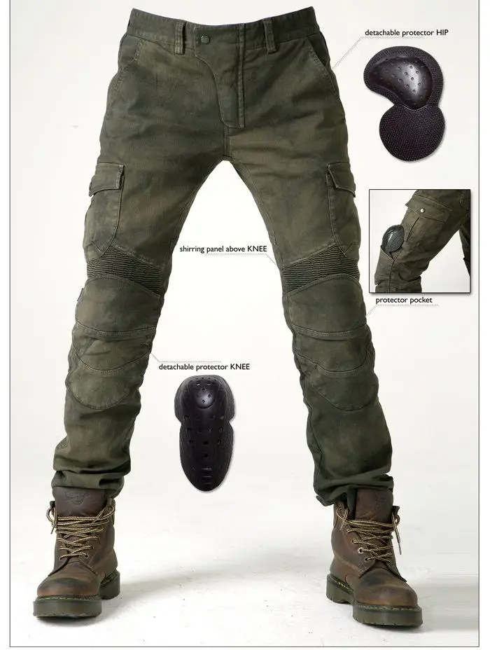 Free shipping UB06 Army Green casual motorcycle ride pants motorcycle