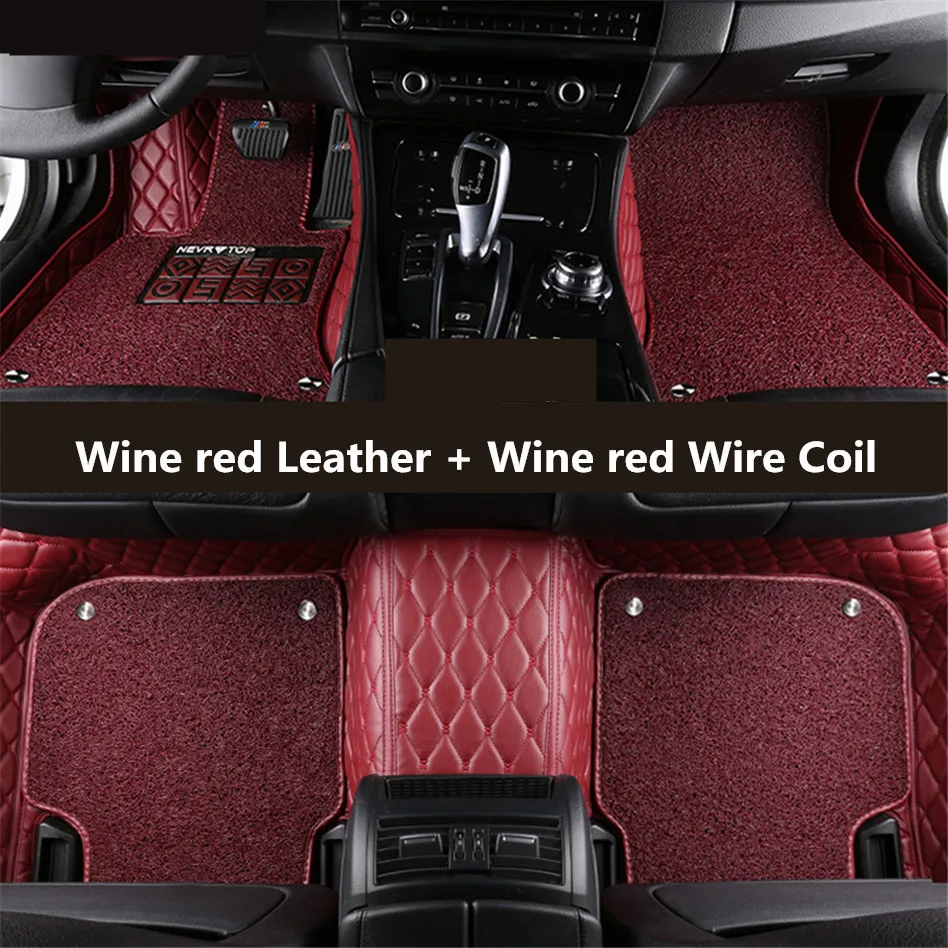 

For Hyundai Creta ix25 2014-2017 Floor Mats Auto Foot Carpets Step Mat High Quality Embroidery Leather Wire coil 2 Layer