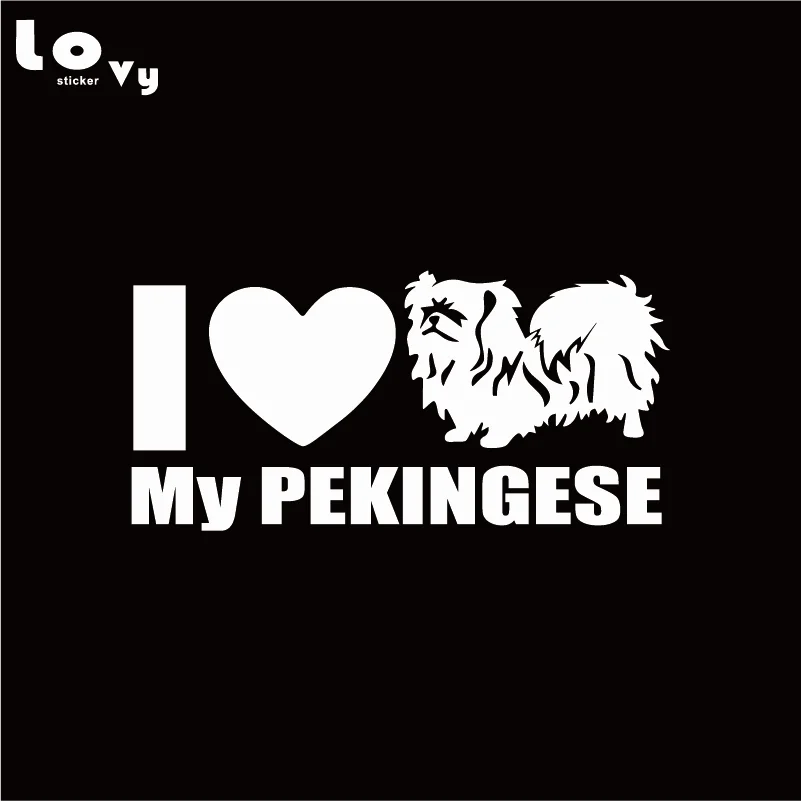 Виниловая забавная наклейка для автомобилей I Love My Pekingese мультяшная собака