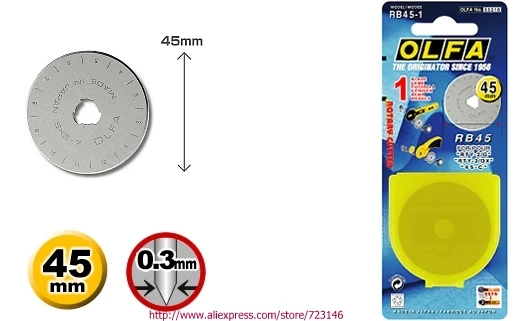 New 45mm Rotary Cutter Blades for OLFA RB45-1 Fabric Paper Vinyl Circular Cut Cutting Disc Patchwork Leather Craft Sewing Tool