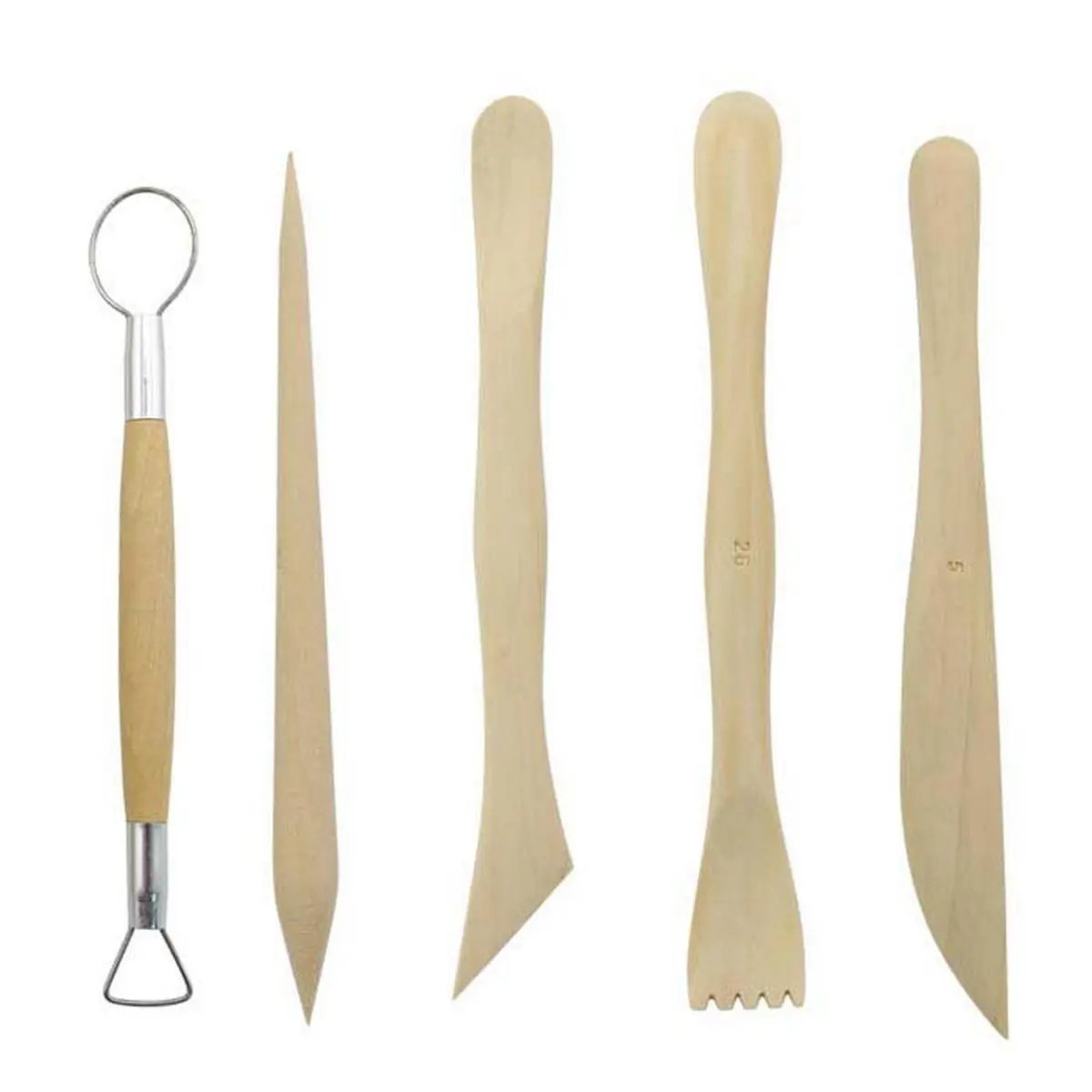5pcs/set Wooden Pottery Clay Tools Sculpture Tool Multi functional Carving Ceramics Tools
