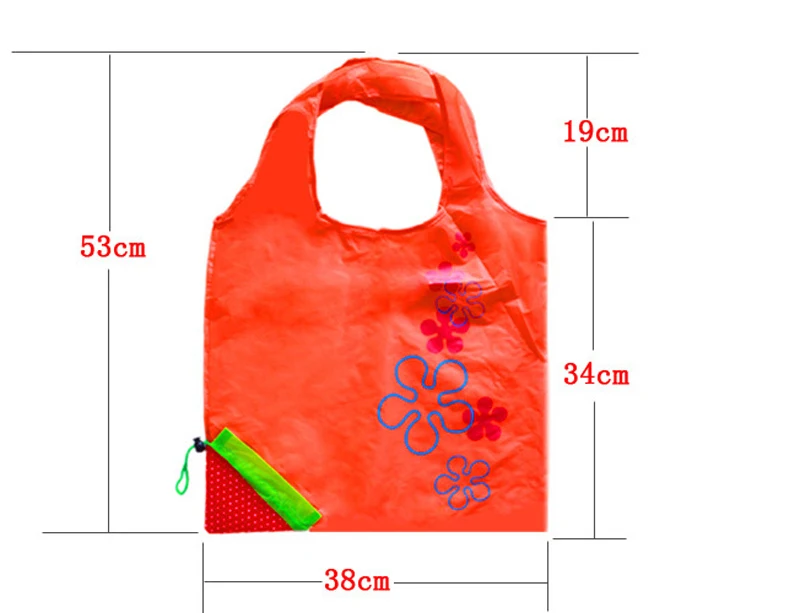 Большая Клубничная эко хозяйственная дорожная сумка, складная многоразовая нейлоновая сумка для продуктов