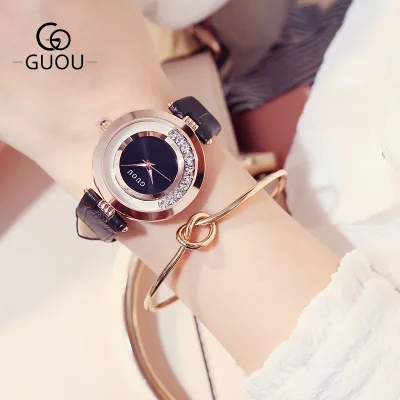 

Top Luxury Brand GUOU Women watches Fashion quartz-watch Women's Wristwatch clock relojes mujer dress ladies watch montre femme