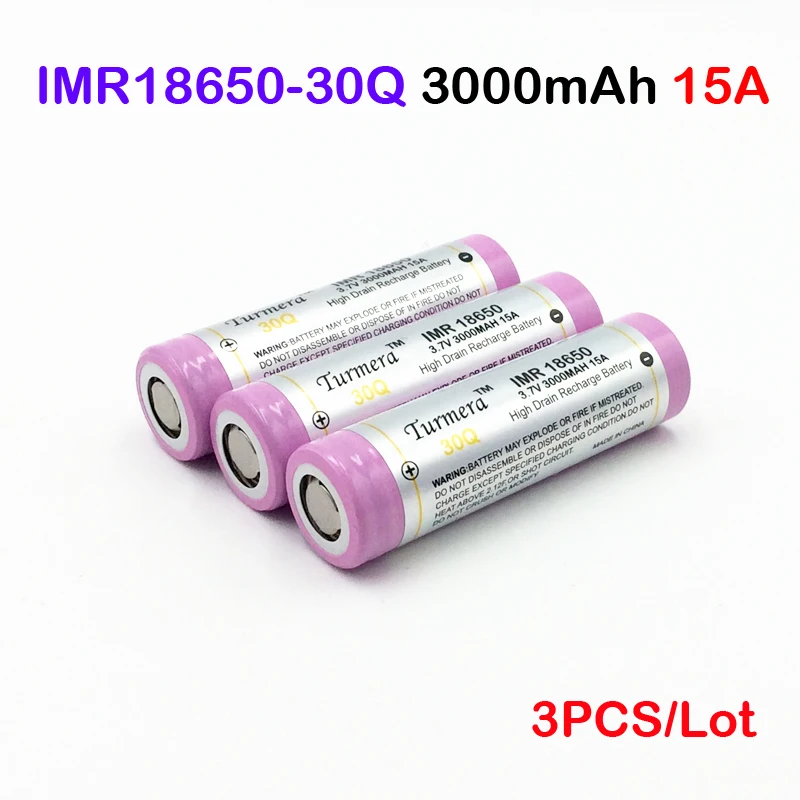 Аккумулятор 18650 inr18650 30q литий ионный аккумулятор 15а разрядка Vape мод и