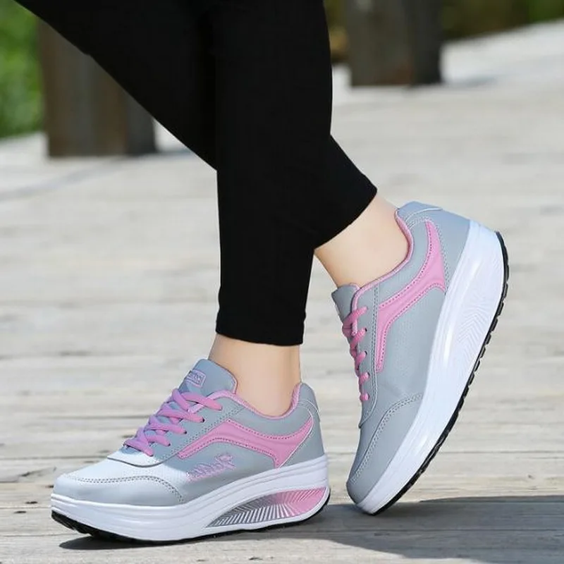 النساء أحذية رياضية عالية 2019 منصة إمرأة حذاء كاجوال السيدات سلة فام أسافين المدربين Zapatillas Deportivas موهير