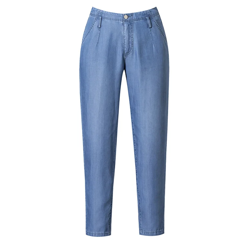 Female Summer Jeans Ice Silk Tencel Thin Ankle Length Jeans Female Haroun Pants Zipper Feet Stretch Jeans Brand Plus Big Size Female Summer Jeans Ice Silk Tencel Thin Ankle Length Jeans Female Haroun Pants Zipper Feet Stretch Jeans Brand Plus Big Size