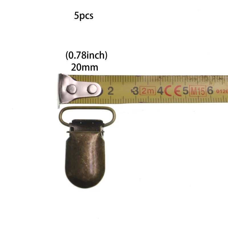 5 шт./лот бронзовая металлическая соска Скоба зажимы 15 20 мм подтяжки зажимы нагрудник держатель античная латунь DIY аксессуары - Цвет: 20mm