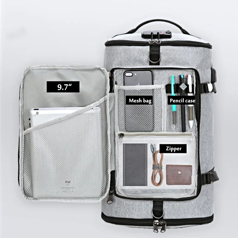 Многофункциональный Противоугонный рюкзак для ноутбука с паролем+ usb-порт для зарядки школьная дорожная сумка оксфордская одежда унисекс