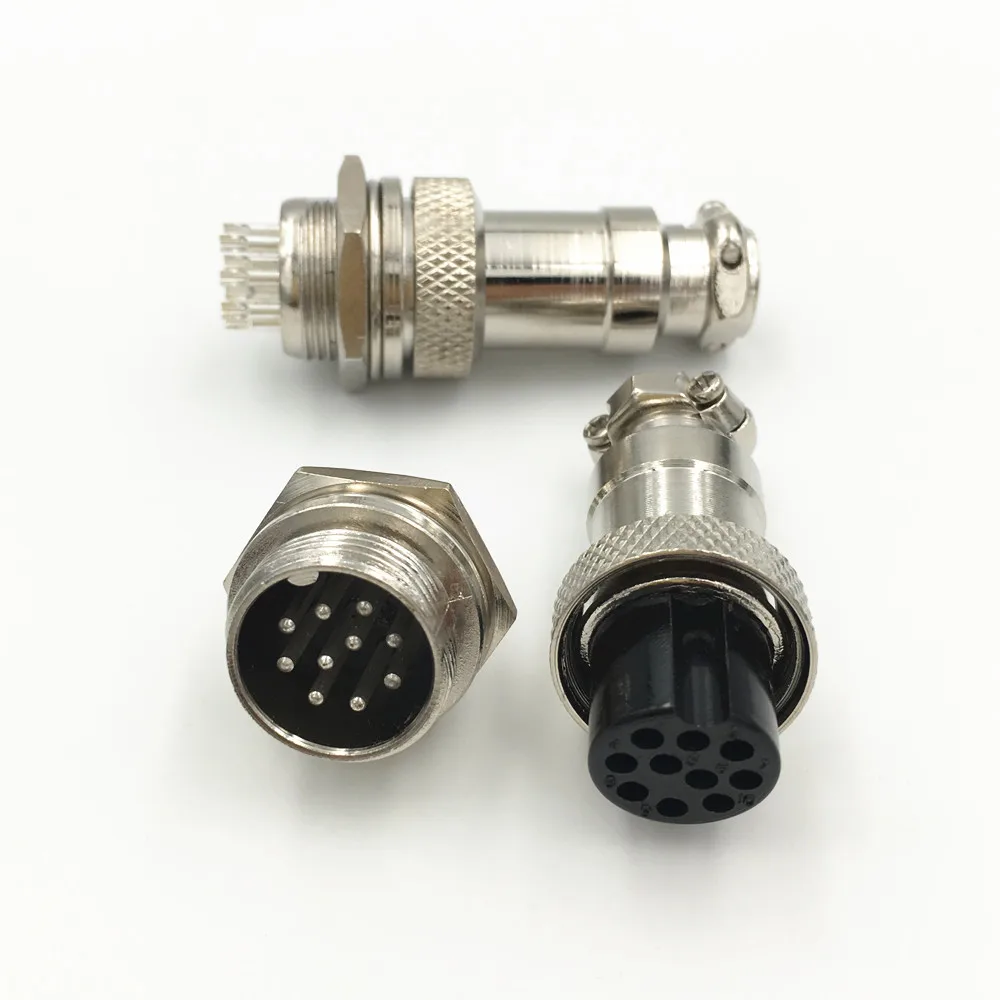5set Flanges GX 25mm 8-Pin Aviation Plug M//F Panel Power Chassis Metal Connector