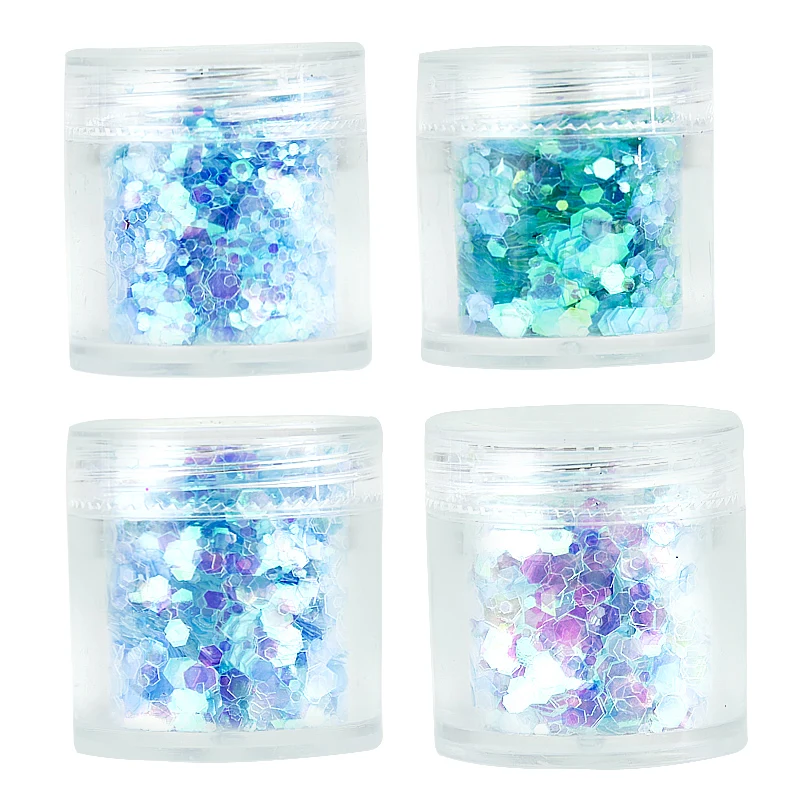 28Color Nail Glitter Tips Iridescent Blue Pink Purple Nail Sequins Powder 10ml Manicure Acrylic UV Glitter Powder Nail Paillette