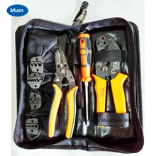 FSK-0725N комбинированные инструменты обжимной Пилер 0,5-0,9 мм2+ инструмент для зачистки проводов-6 мм2+ провод для прессования module4x(0,25-16 мм2) Разъемы