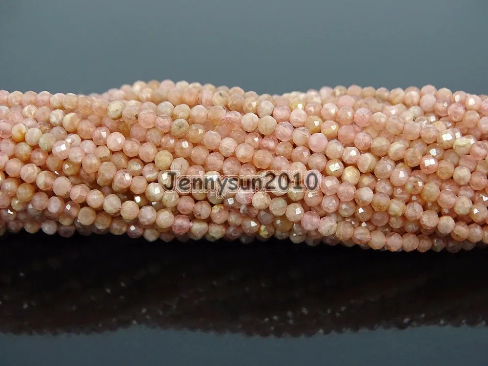 

Grade AAA Brilliant Cut Shining Natural AA Rhodonite Gems Stones 2mm Faceted Round Beads 15" Jewelry Making 2 Strands/Pack