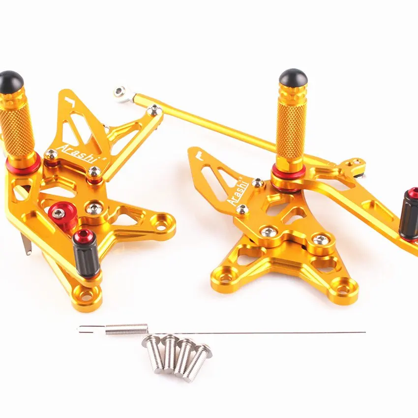 

For Kawasaki Ninja ZX6R 2009 2010 2011 2012 Motorcycle CNC Aluminum Adjustable Rearset Foot Pegs Gold