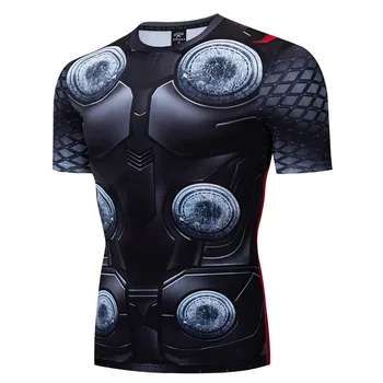 

2019 New Thor T Shirts 3D Printed Marvel Anime Men Compression Shirt Cosplay Costume Fitness Tees Tops Short Sleeves Polyester
