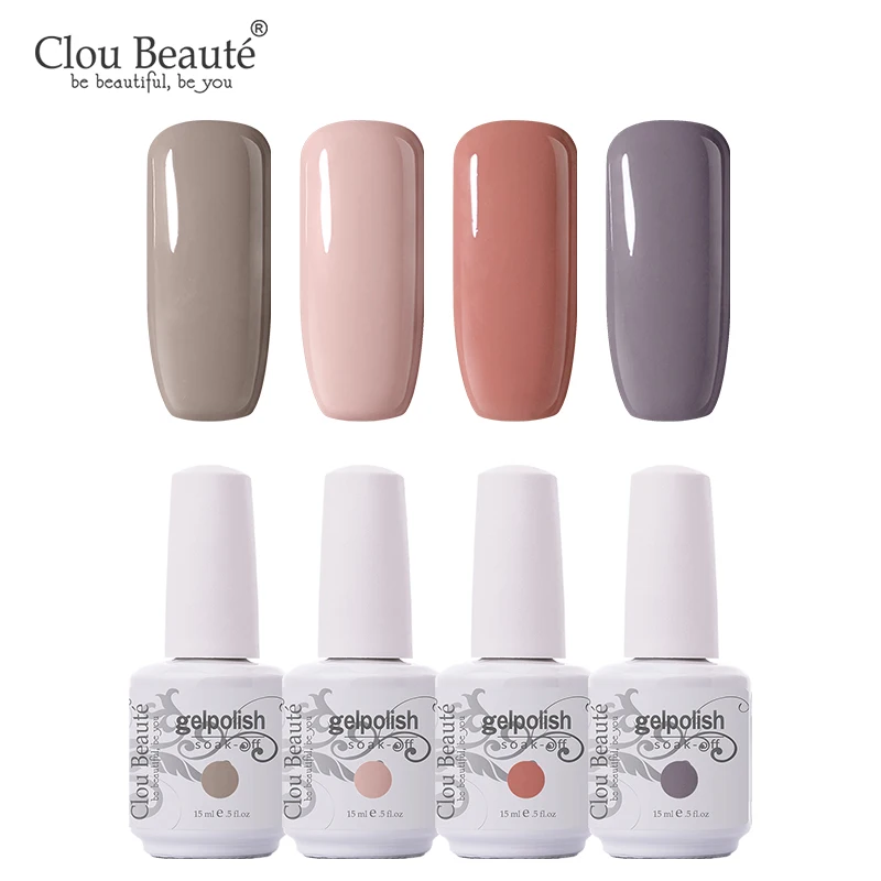 Гель для ногтей Clou Beaute 4 шт. красный УФ гель Полупостоянный лак отмачиваемый
