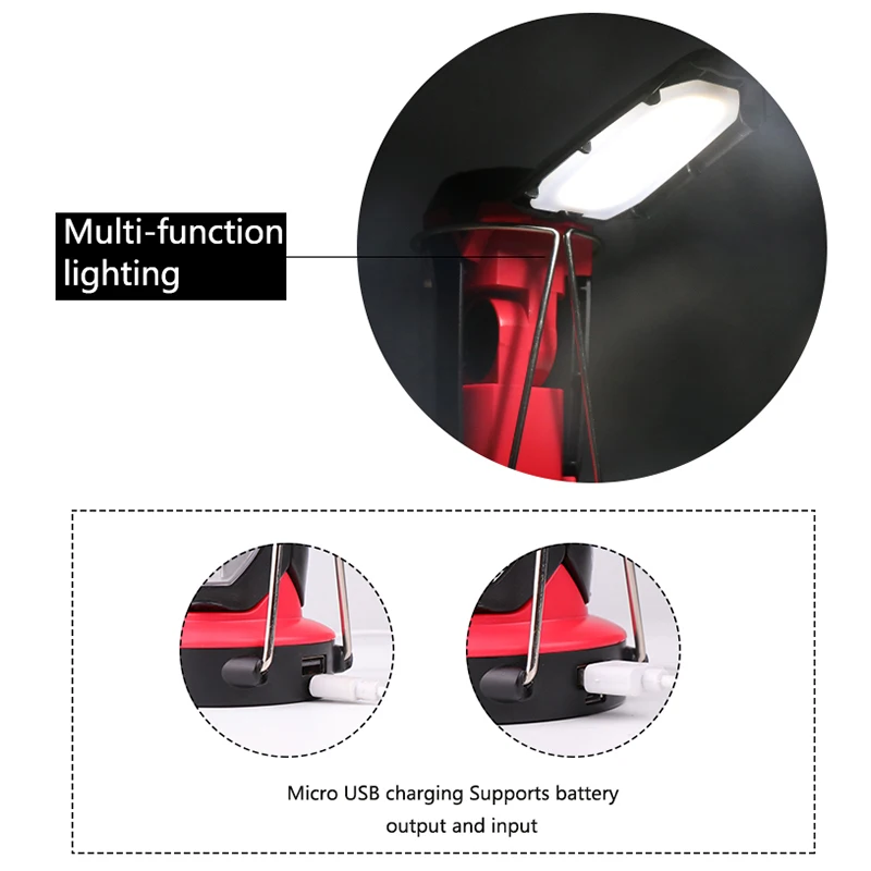 

COB Work Light with Stand Hanging Table Lantern Flashlight for Camping Emergency SOS TN99