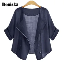 DENISKA 2017 Summer Fashion Plus Size Clothing Cardigans Casual Female Blouses and Shirts for Women Sun Protection Kimono Tops
