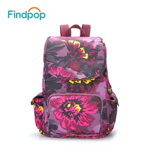 Findpop Цветочные Печать Рюкзак Женщины Мода 2017 г. рюкзак большой емкости Водонепроницаемые сумки школьный рюкзак для подростка