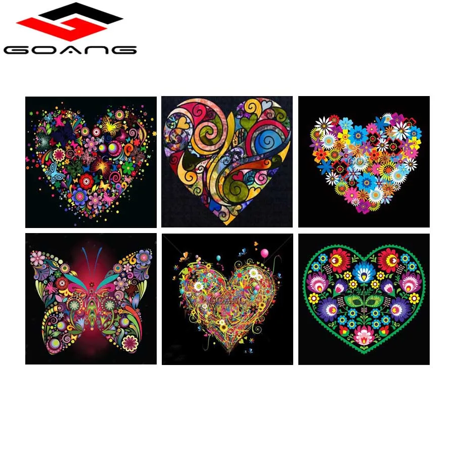 

Diamond Embroidery "Butterfly love Heart" 5D Diy Diamond Painting Flowers Cross Stitch Kits Diamond Mosaic Home Decor Painting