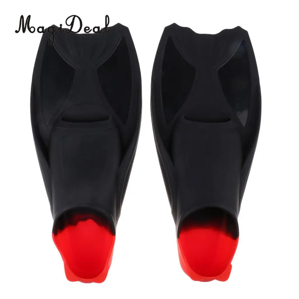 MagiDeal Short Blade Silicone Full Foot Flippers/Fins for Kids Adult Youth Scuba Diving Snorkeling Swimming Resistance Training