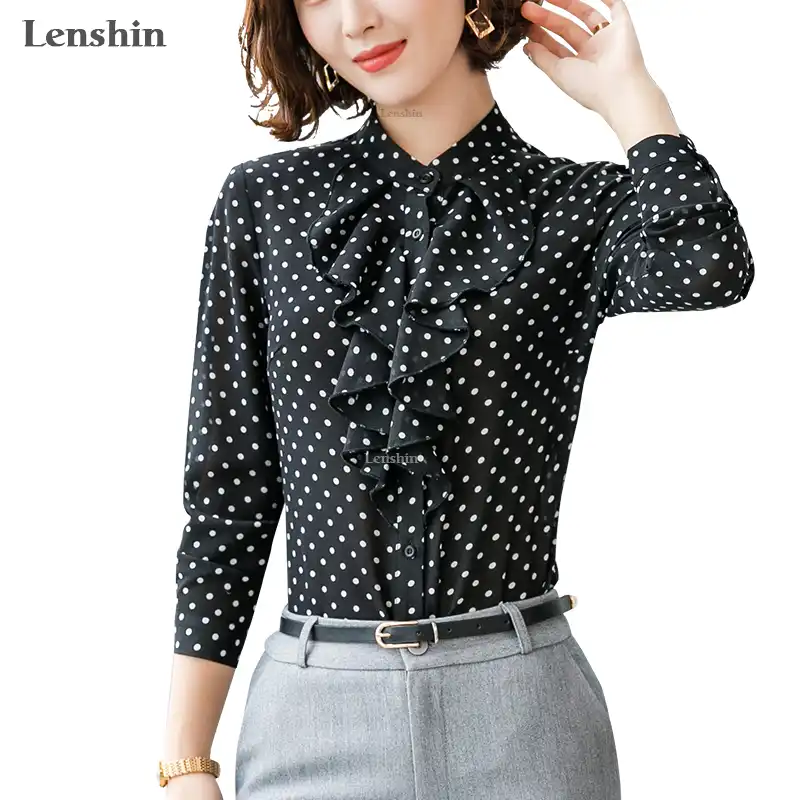 camisa lunares blanca y negra