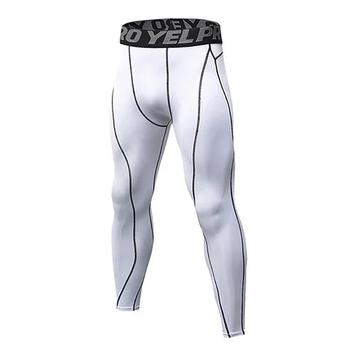 Yuerlian New GYM Compression Bodybuilding Pantalones Hombre Fitness Tights Trousers Sweat Pants For Men Sport Running Leggings - Цвет: white